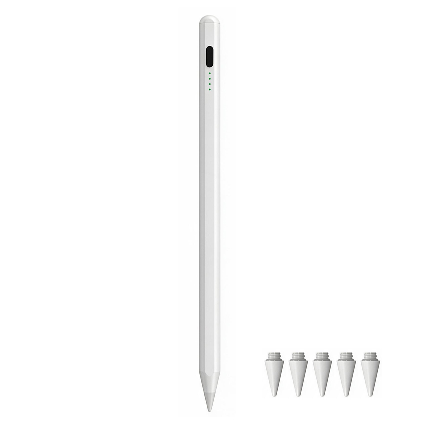 WOWWAY 아이패드 펜슬 터치펜 애플 iPad 호환용 블루투스형 usb-c 초미세 터치플렉스펜 스마트펜, 1개, 화이트